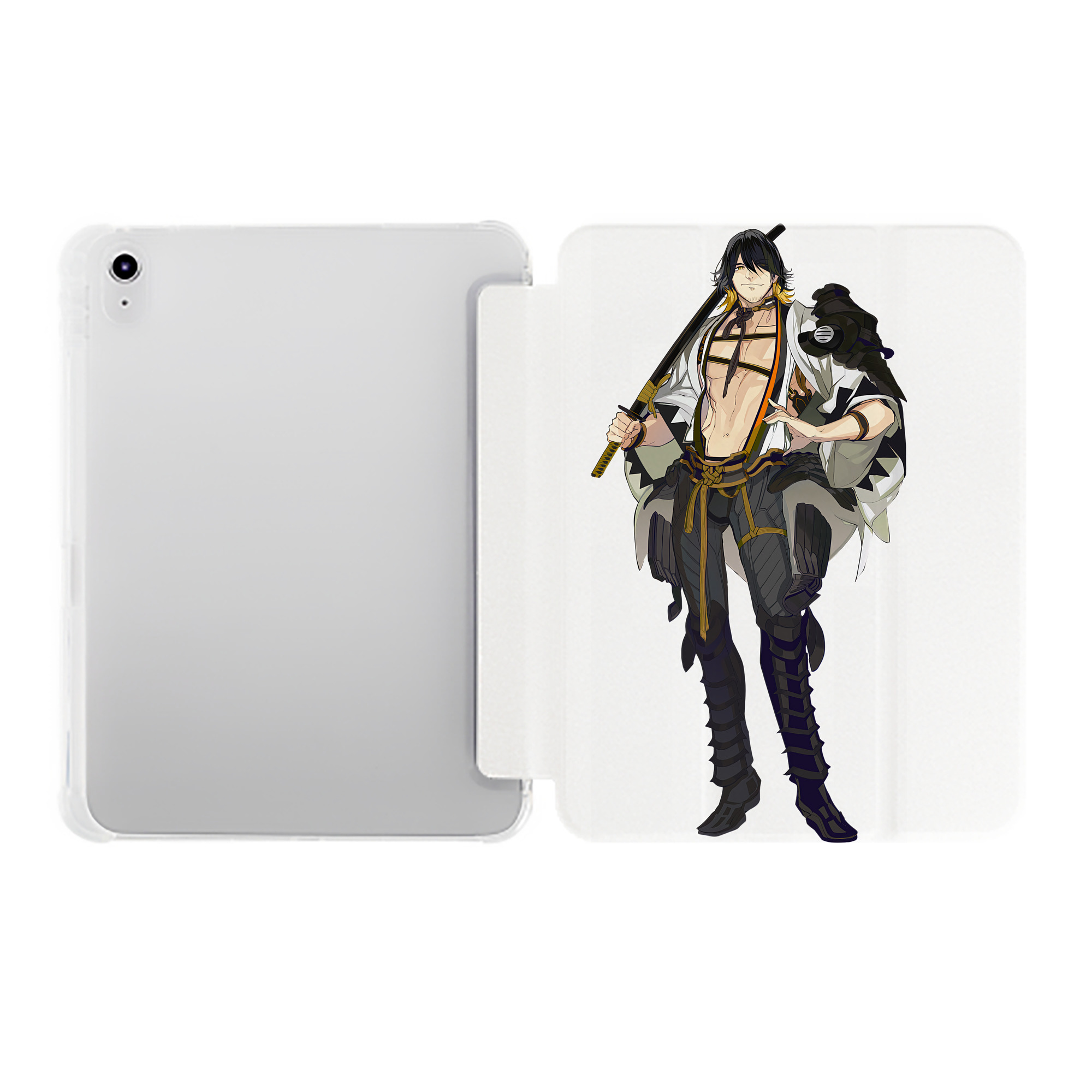 （画像用） 刀剣乱舞 Touken Ranbu IPad ケース ペン収納付き 三つ折りスタンド PUレザー×シリコン 対応機種9.5/10.5/10.9インチ